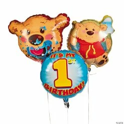 Promo ⌛ 1st ???? Birthday Bear Mylar Balloonst - 3 Pc. ⭐