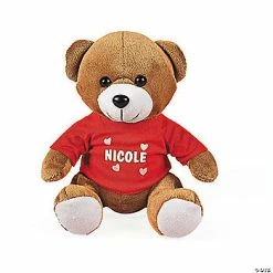 Discount 😍 Personalized Valentine T-Shirt Brown Stuffed Bear 🌟