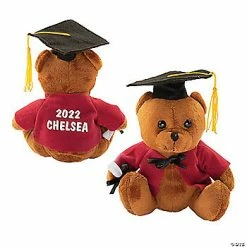 Promo 😀 Personalized Graduation Stuffed Bear with Burgundy 👚 Shirt 👍