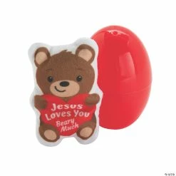 Best Sale 🤩 4 1/4" Jumbo Jesus Loves You Beary Much Stuffed Bear-Filled Easter Eggs - 12 Pc. 🧨