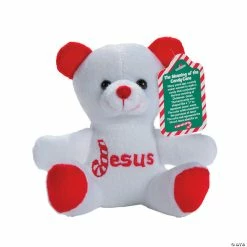 Discount 🛒 Candy Cane Religious Stuffed Bears with Card - 12 Pc. ✨