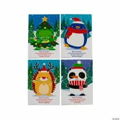 Cheapest 🤩 Christmas Animal Sticker by Number Cards - 24 Pc. 👍
