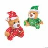 Hot Sale ⭐ Christmas Green & Red Santa Hats Brown Stuffed Bears - 12 Pc. 😍