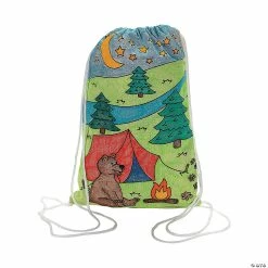 Buy ✔️ Color Your Own Medium Camp Canvas Drawstring Bags - 12 Pc. 🤩