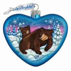 Best reviews of 🛒 G. Debrekht Black Bears Family Heart Glass Ornament Wildlife Holiday Decor 🎁