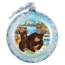 Buy 💯 G. Debrekht Grizzly Play Glass Ornament Wildlife Holiday Decor 👏