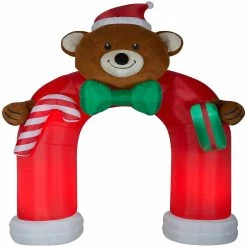 Flash Sale 🌟 Gemmy Animated Airblown Inflatable Archway Mixed Media Bow tie Wiggling Teddy Bear 10.5 ft Tall ❤️