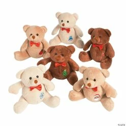 Discount 🌟 Holiday Patchwork Stuffed Bears - 12 Pc. ⌛