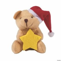Designocracy Shop 13 Deals 🛒 Mini 🔔 Christmas Stuffed Bears with Star - 12 Pc. ❤️