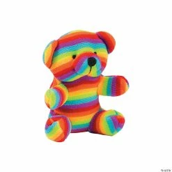Buy 🔔 Mini Rainbow Striped Stuffed Bears - 12 Pc. ❤️