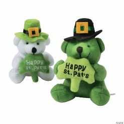 Flash Sale 🎁 Mini St. Patrick’s Day Green Shamrock Stuffed Bears - 12 Pc. 🌟