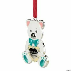 Cheap 🔥 Northlight 3" Pastel and Silver Plated Bear Baby's First 🎄 Christmas Ornament with European Crystals 🥰 -Designocracy Shop northlight 3 pastel and silver plated bear babys first christmas ornament with european crystals14281896 a02