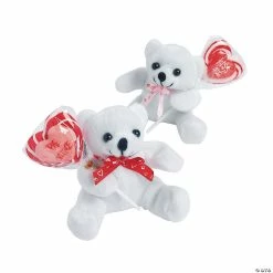 Brand new 🛒 Stuffed Bears with Lollipop Valentine Exchanges for 12 💯
