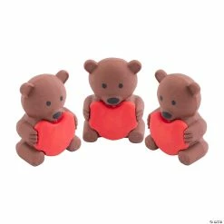 Cheap 👍 Valentine Bear with Heart Erasers - 24 Pc. 🧨