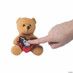 Brand new 🧨 Valentine’s Day Red Reversible Sequin Heart Stuffed Bears - 12 Pc. 🌟